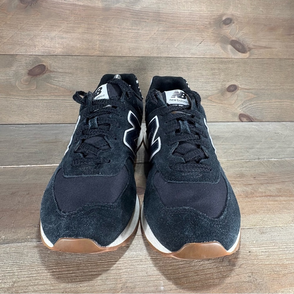 new balance 574 womens size 11 shoes black athletic running sneakers - Picture 4 of 9